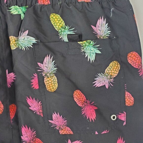 NWT 360 Surf Men's Beach Shorts Black w/ Pineapples Recycled Poly - Picture 6 of 9